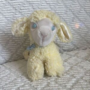 Vintage Eden Sheep Lamb Plush Musical Wind Up Mary Had a‎ Little Lamb Blue WORKS